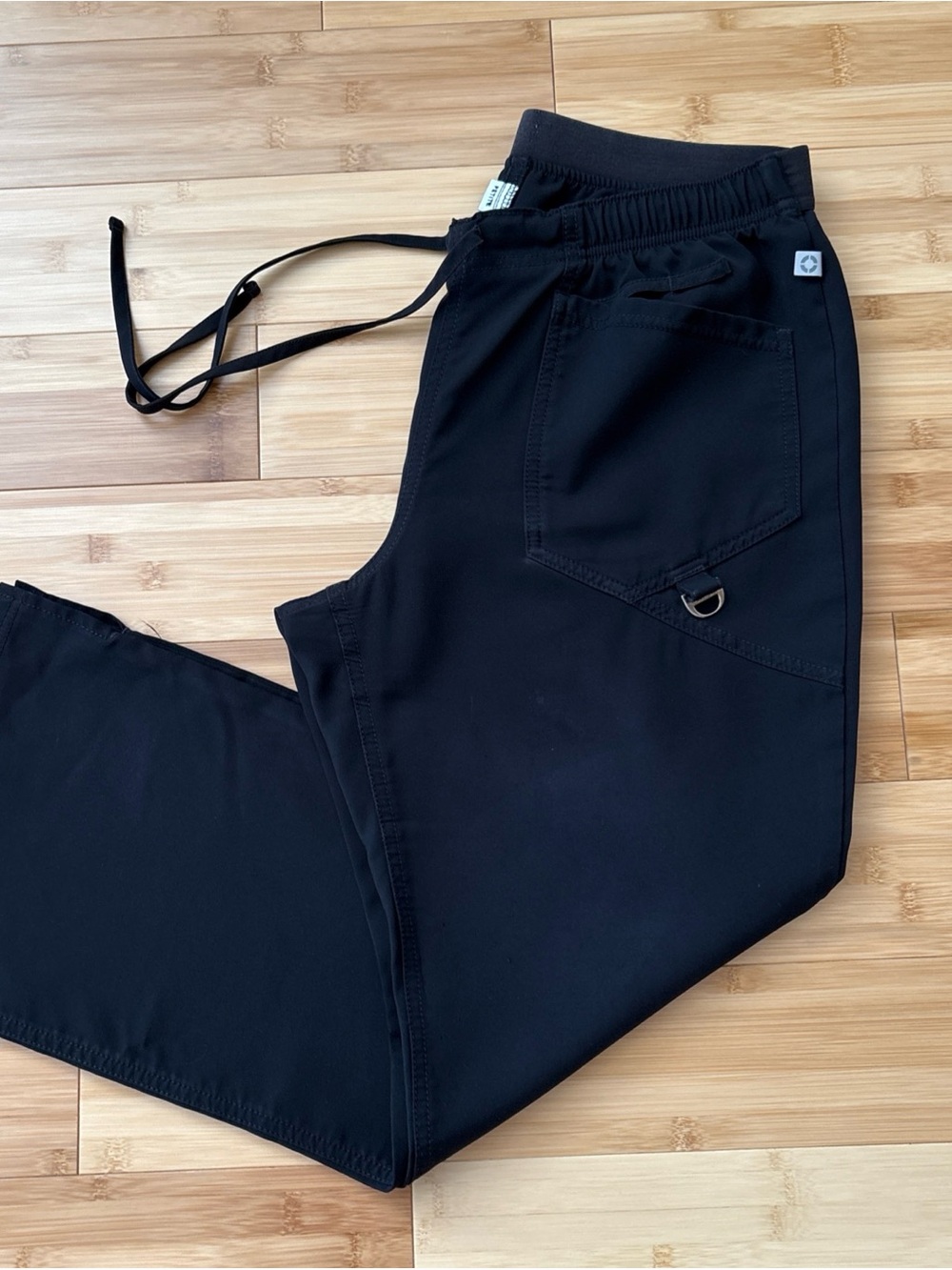 Women’s Careisma Scrub Petite Black Pants Size PM Uniform Scrubs Drawstring